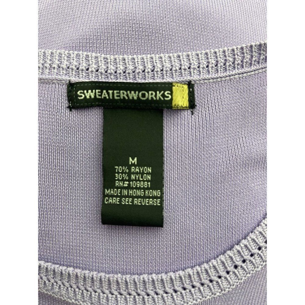 Sweater Works Beaded Sequin Sleeveless Knit Top Size M - Picture 7 of 8